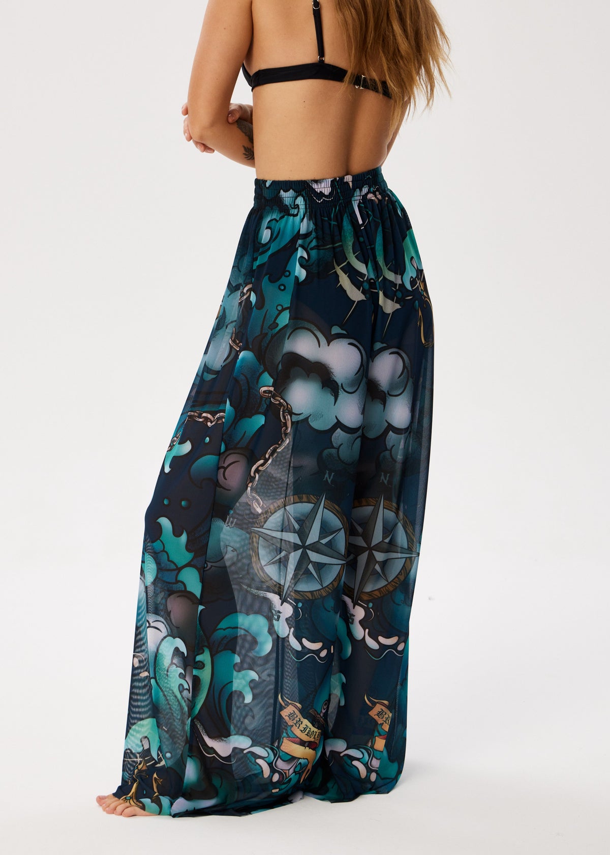 Octoрus Tattoo Palazzo Pants – Style, Comfort, and Sun Protection - BRIKOLY