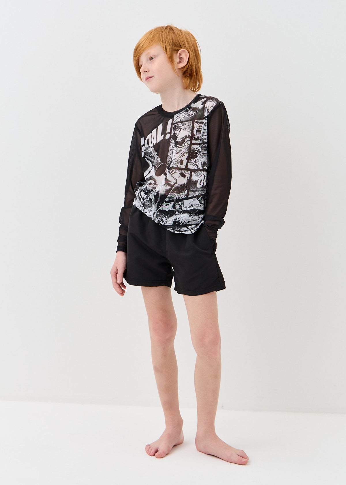Football Boys' Mesh Rash Guard – UPF 50 Long Sleeve Swim Shirt | Dad & Son Matching