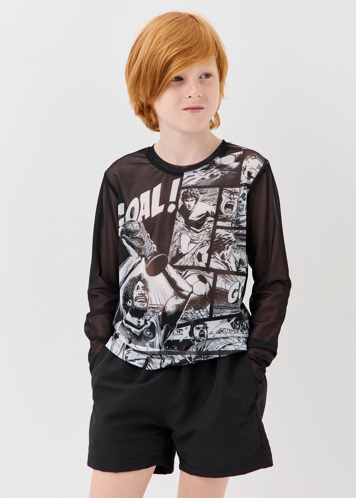 Football Boys' Mesh Rash Guard – UPF 50 Long Sleeve Swim Shirt | Dad & Son Matching