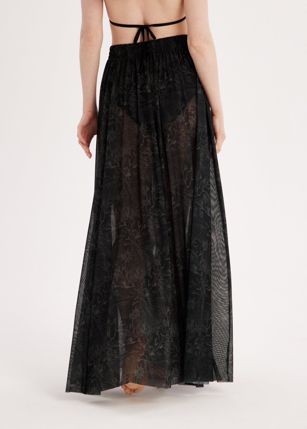 Corals Sheer Mesh Maxi Skirt – Sun-Protective Beachwear Cover-Up