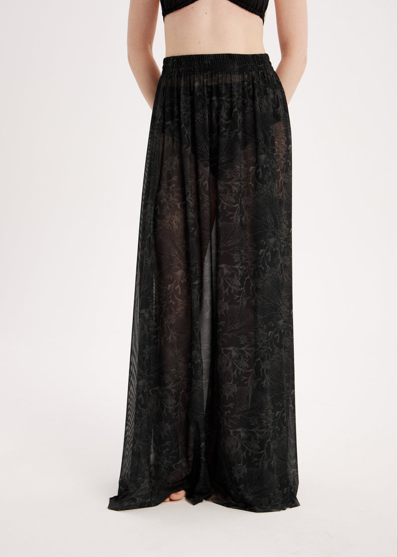 Corals Sheer Mesh Maxi Skirt – Sun-Protective Beachwear Cover-Up