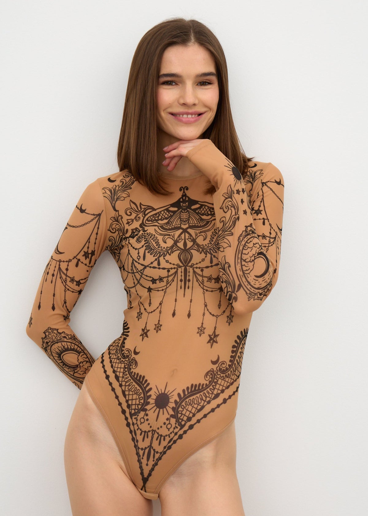 Fly Long Sleeve Bodysuit for Women – Unique Tattoo Design