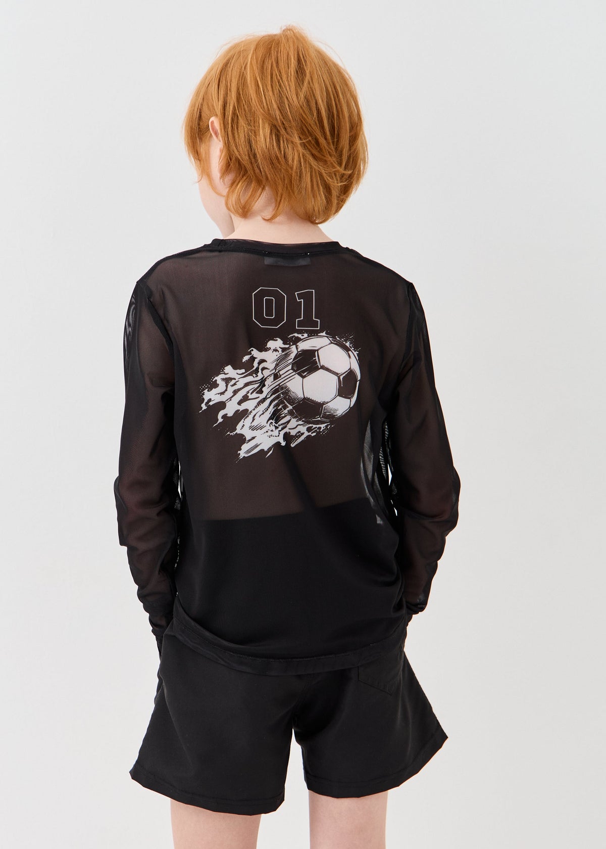 Football Boys' Mesh Rash Guard – UPF 50 Long Sleeve Swim Shirt | Dad & Son Matching