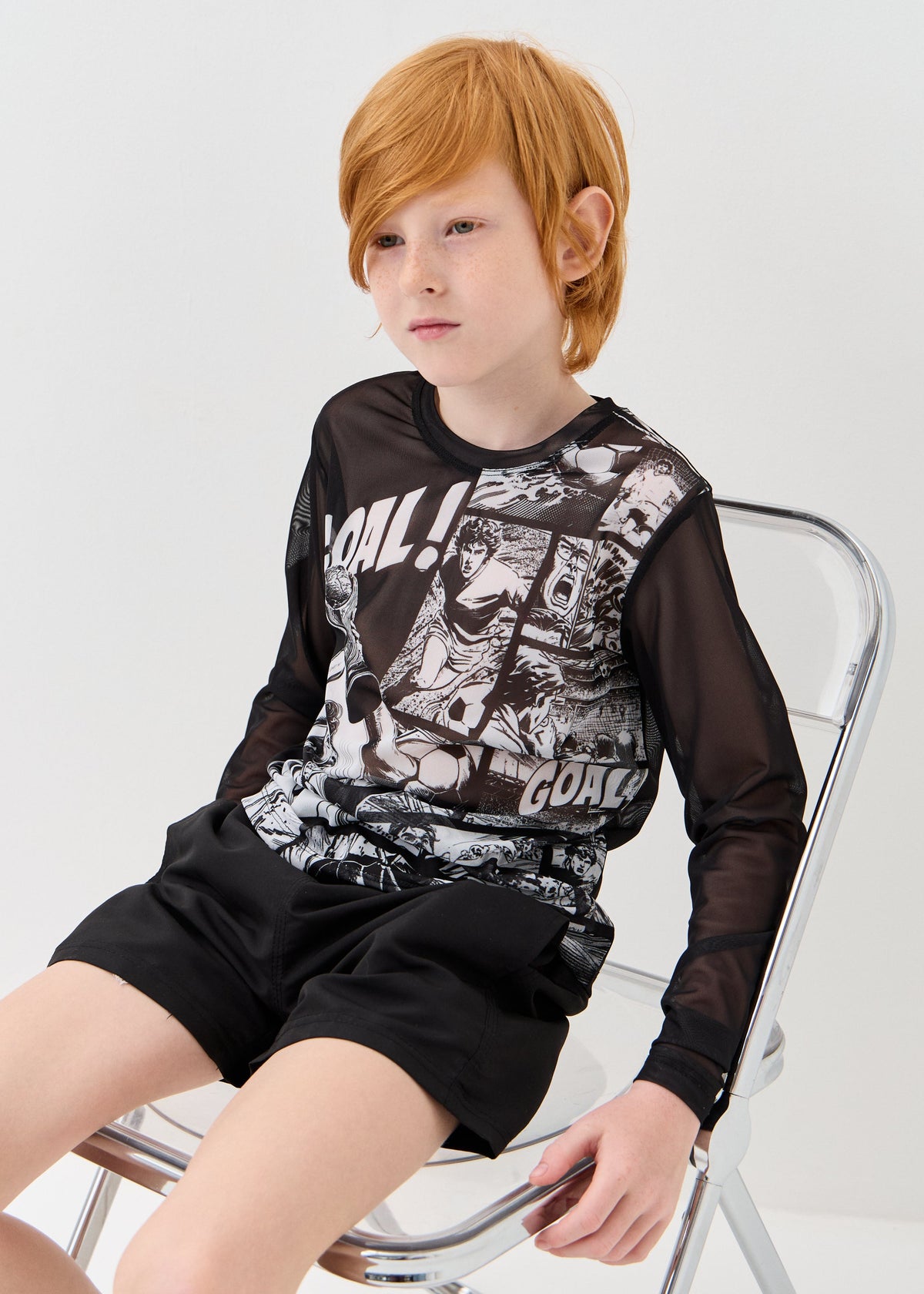 Football Boys' Mesh Rash Guard – UPF 50 Long Sleeve Swim Shirt | Dad & Son Matching