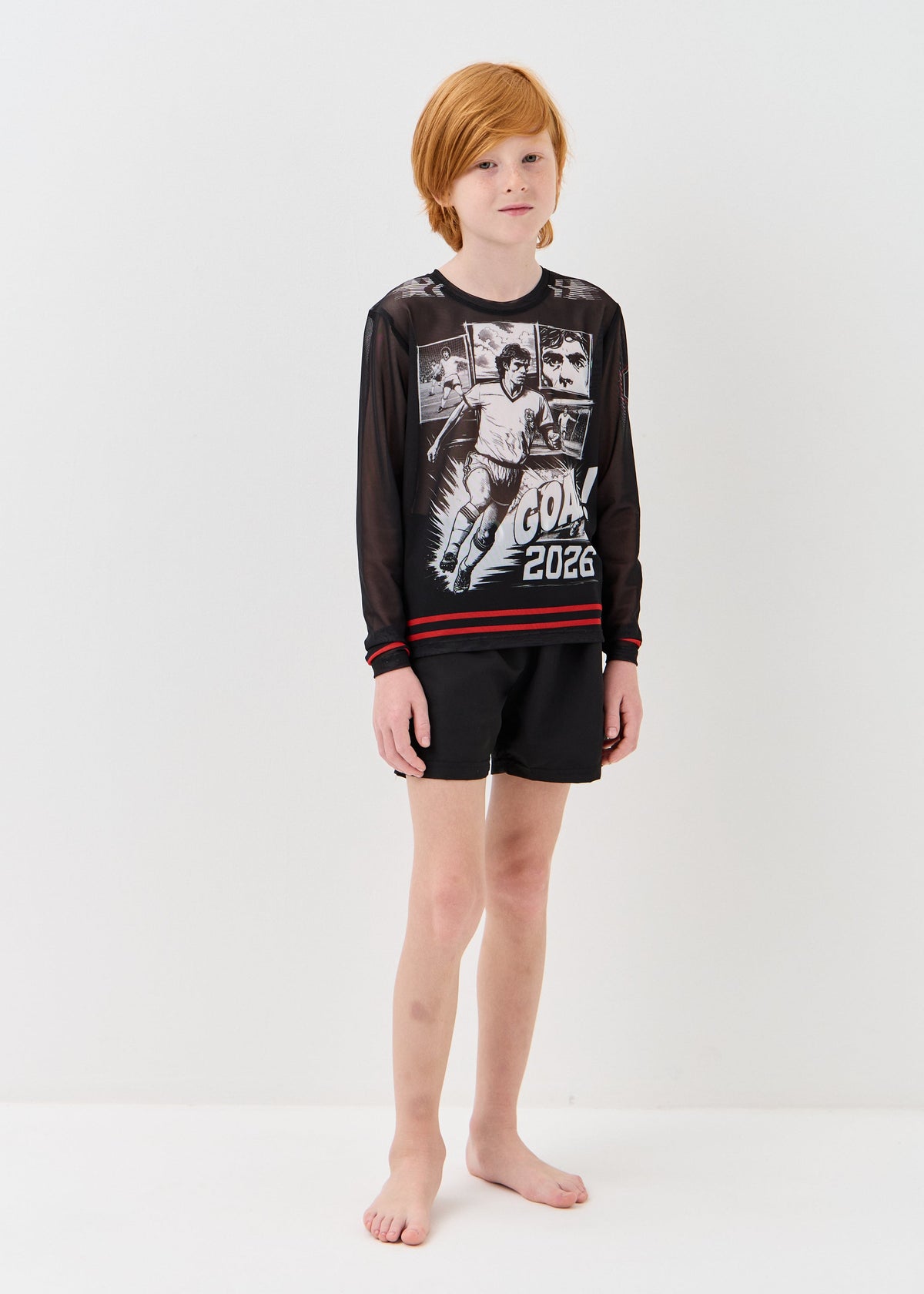 Goal Boys' Mesh Rash Guard – UPF 50 Long Sleeve Swim Shirt | Dad & Son Matching