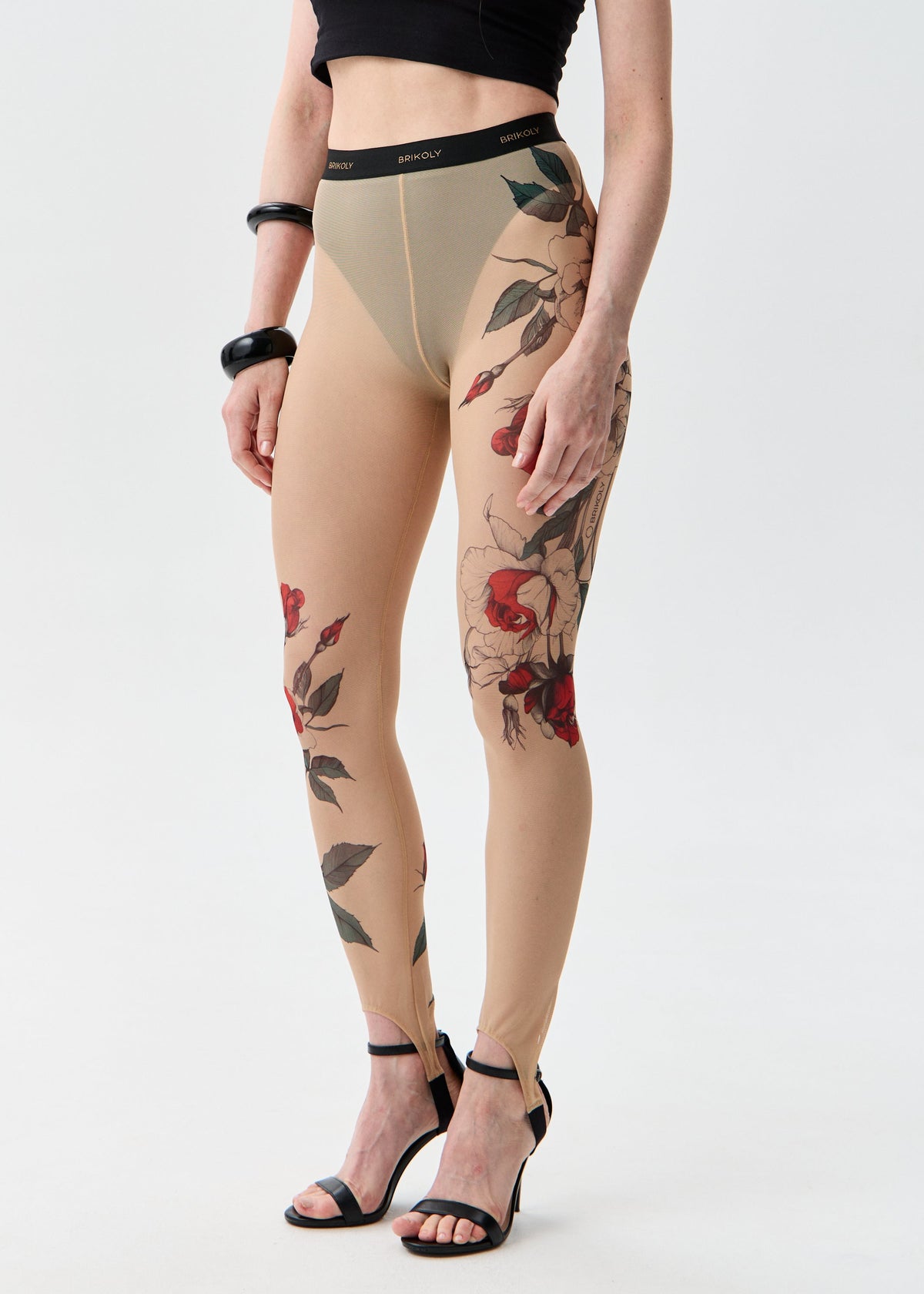 Tattoo Rose Sheer Mesh Tattoo Effect Leggings for Women – Bold & Stylish (на проверку) - BRIKOLY