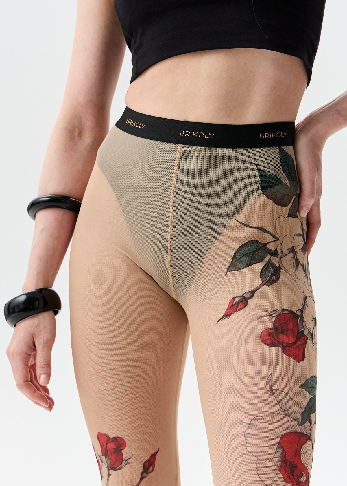 Tattoo Rose Sheer Mesh Tattoo Effect Leggings for Women – Bold & Stylish (на проверку) - BRIKOLY