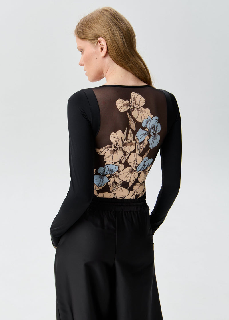 Iris Bodysuit Long Sleeve Open Back with Fake Tattoo (на проверку) - BRIKOLY