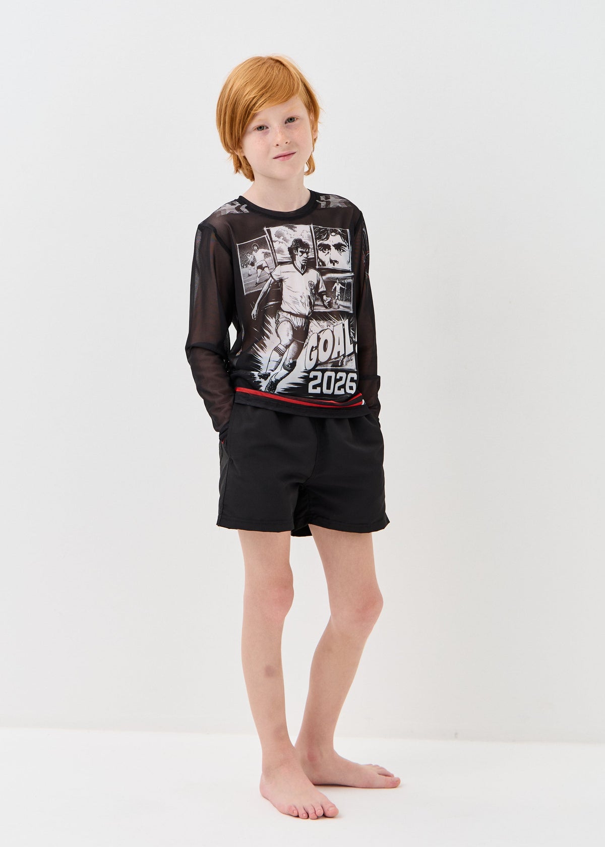 Goal Boys' Mesh Rash Guard – UPF 50 Long Sleeve Swim Shirt | Dad & Son Matching