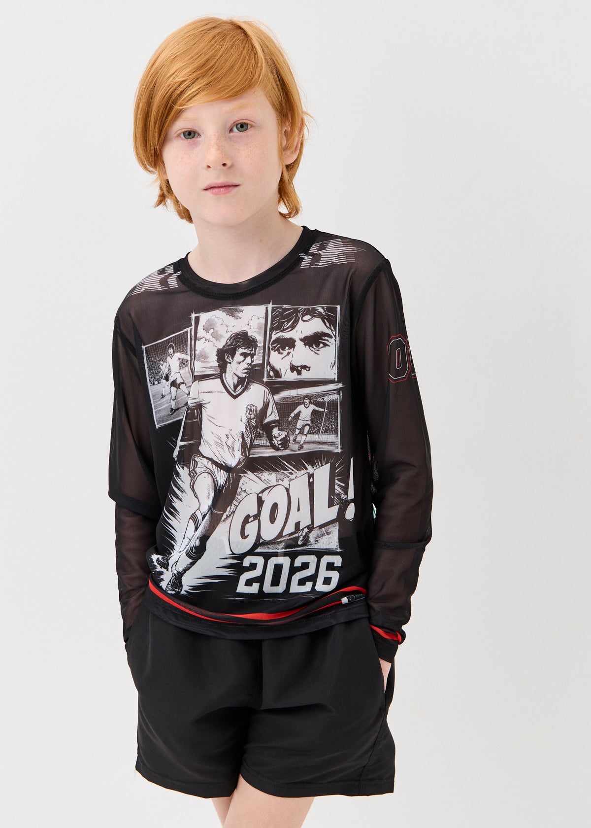 Goal Boys' Mesh Rash Guard – UPF 50 Long Sleeve Swim Shirt | Dad & Son Matching