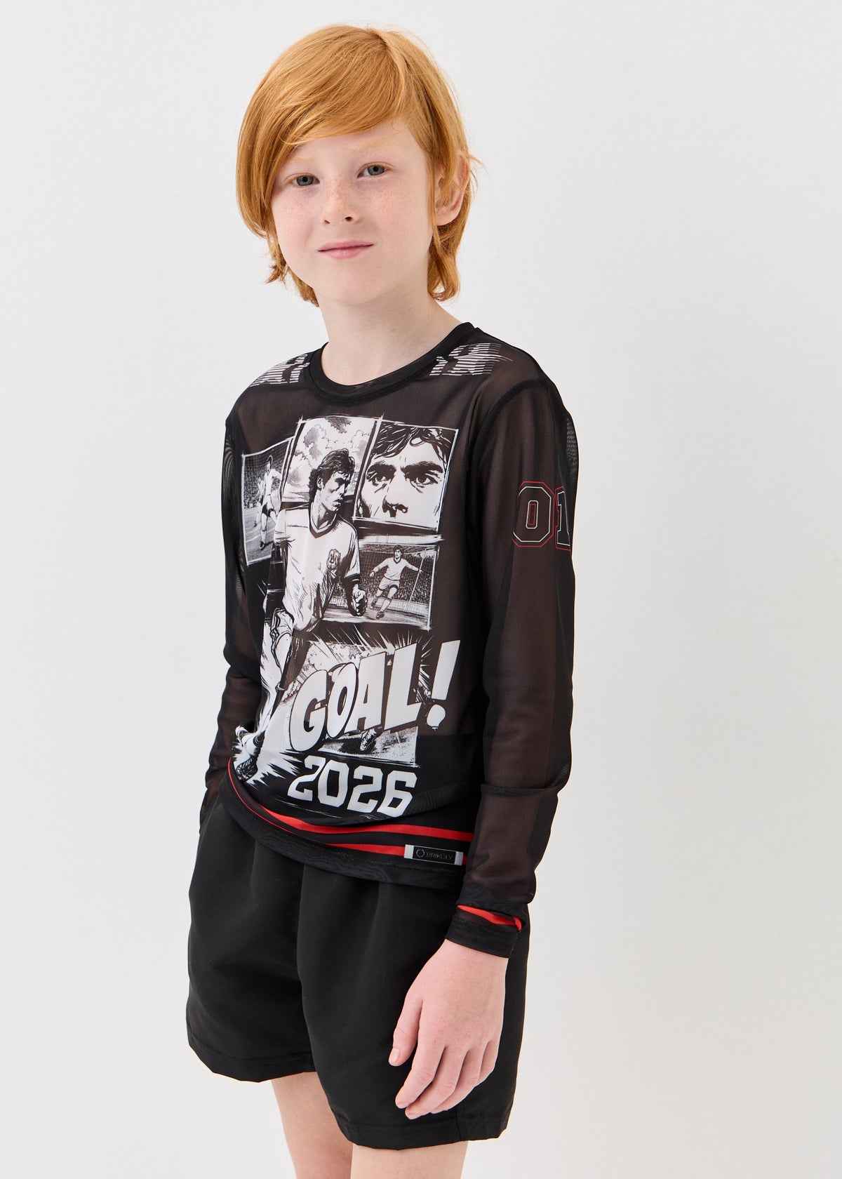 Goal Boys' Mesh Rash Guard – UPF 50 Long Sleeve Swim Shirt | Dad & Son Matching