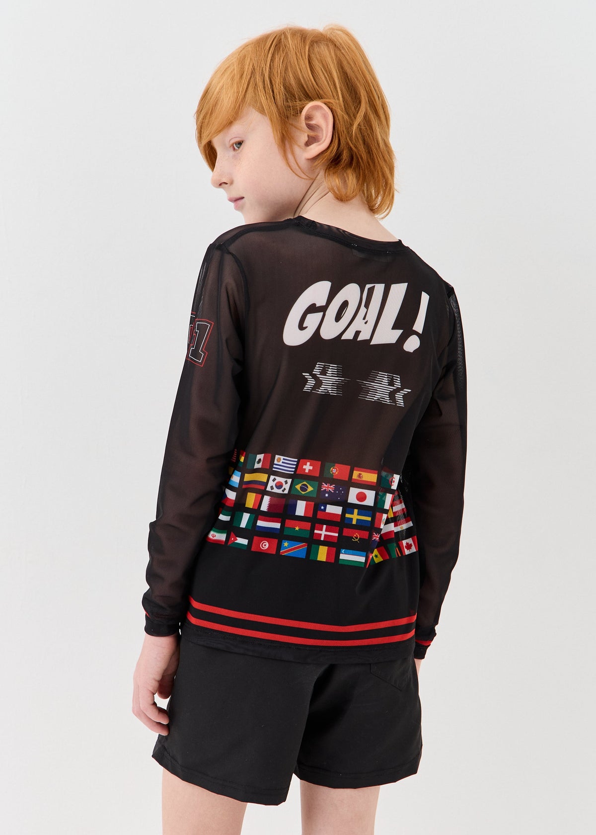 Goal Boys' Mesh Rash Guard – UPF 50 Long Sleeve Swim Shirt | Dad & Son Matching