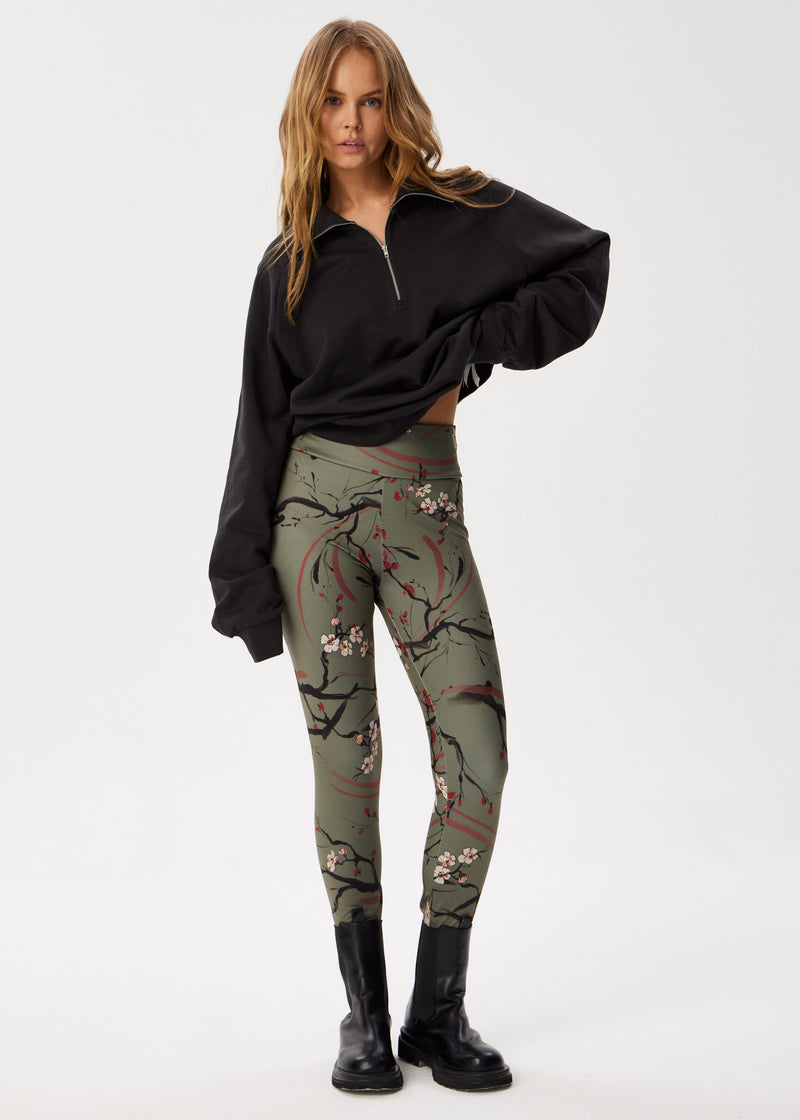 Sakura Tattoo Print Winter Leggings – Cozy, Bold & Stylish