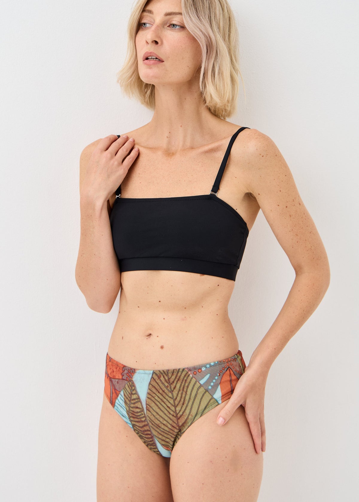 Zebra Double-Layer Mesh Bikini Bottoms | Women's Designer Swimwear