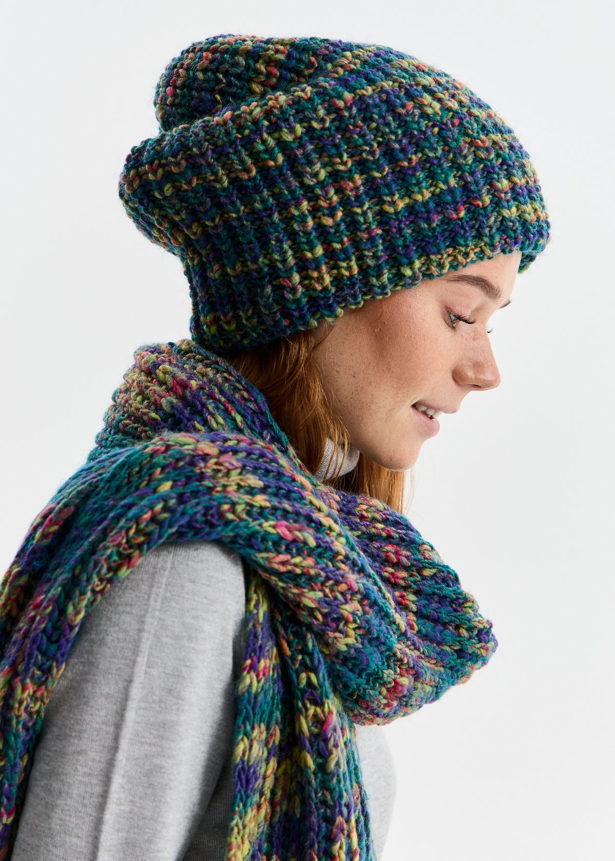 London Knit Beanie in Purple & Yellow & Blue — Soft, Warm & Effortlessly Stylish - BRIKOLY