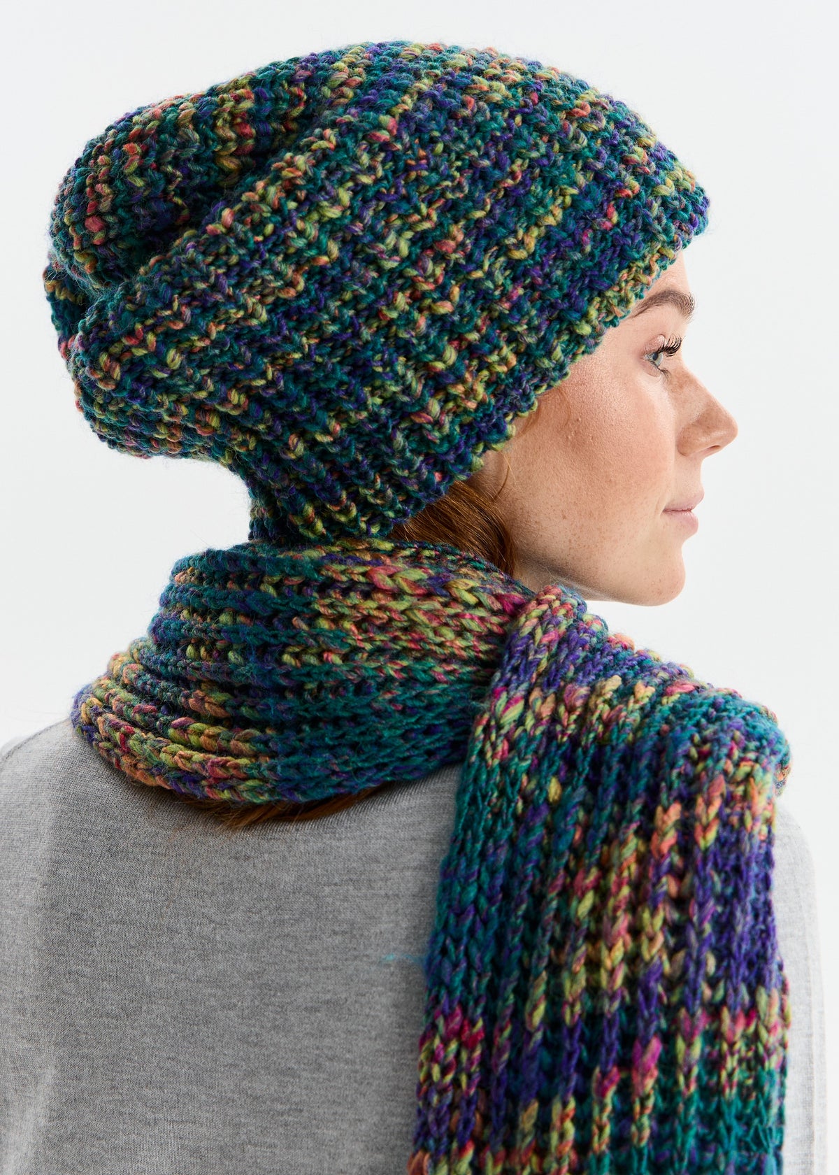 London Knit Beanie in Purple & Yellow & Blue — Soft, Warm & Effortlessly Stylish - BRIKOLY