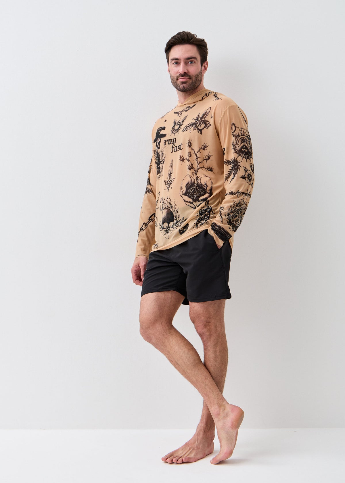 Biker Men's Mesh Rash Guard – SPF 50 Long Sleeve Swim Shirt - BRIKOLY