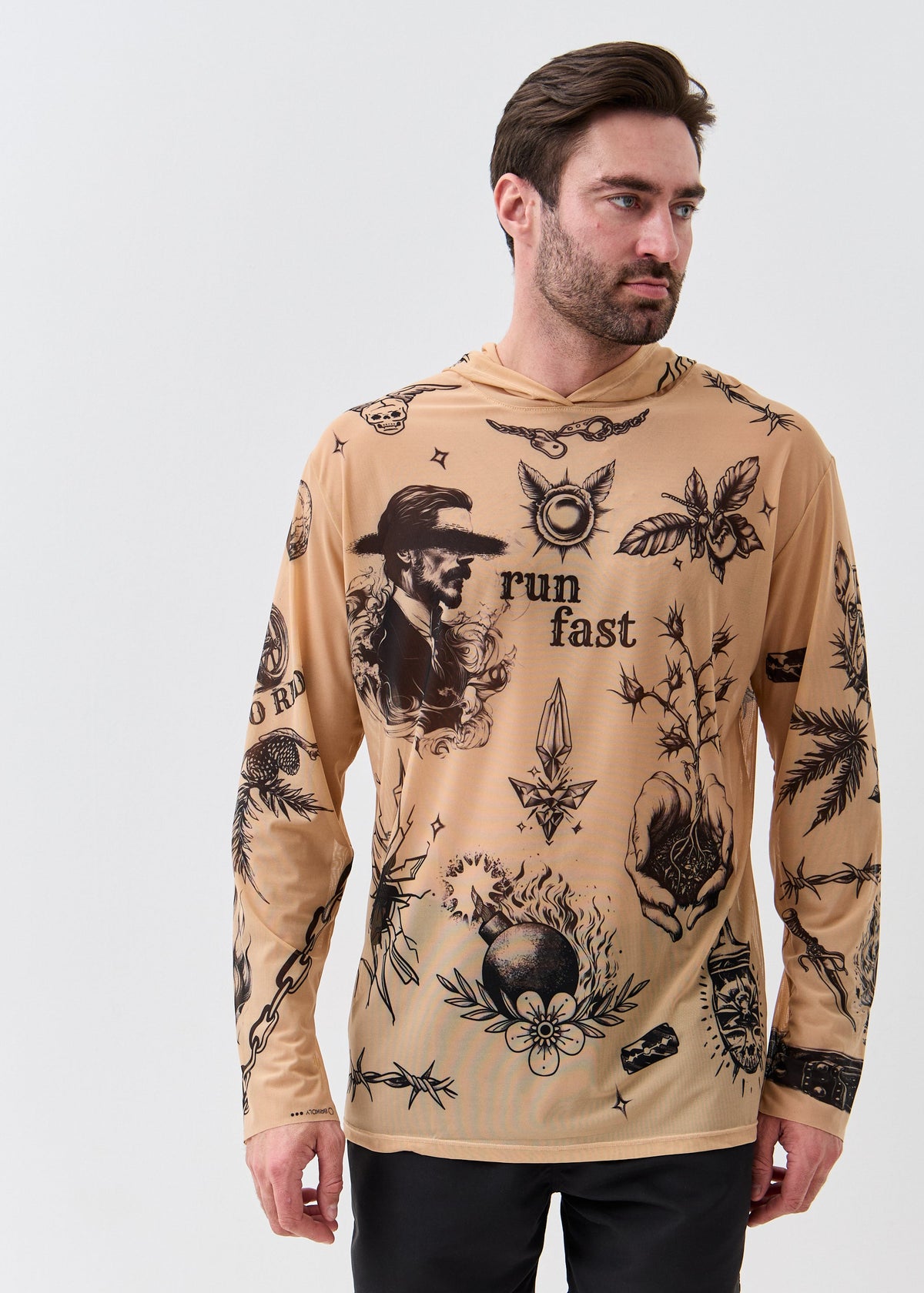 Biker Men's Mesh Rash Guard – SPF 50 Long Sleeve Swim Shirt - BRIKOLY