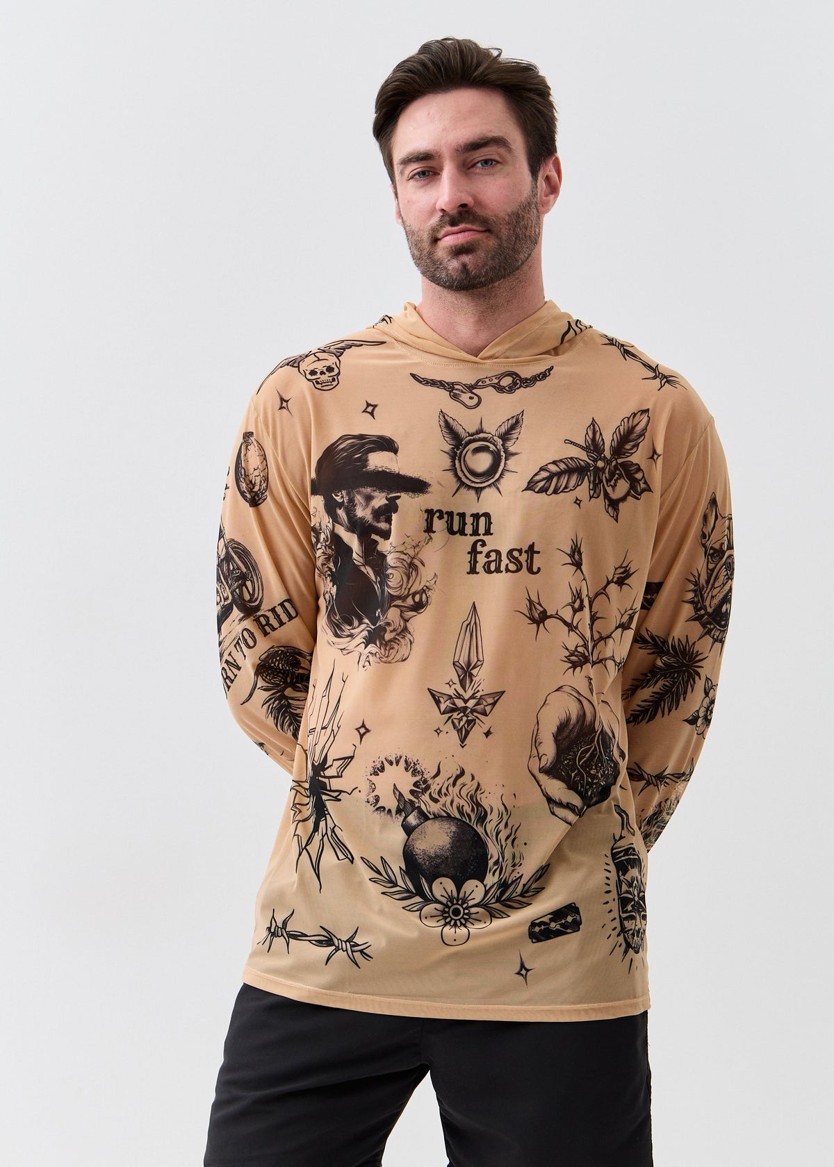 Biker Men's Mesh Rash Guard – SPF 50 Long Sleeve Swim Shirt - BRIKOLY