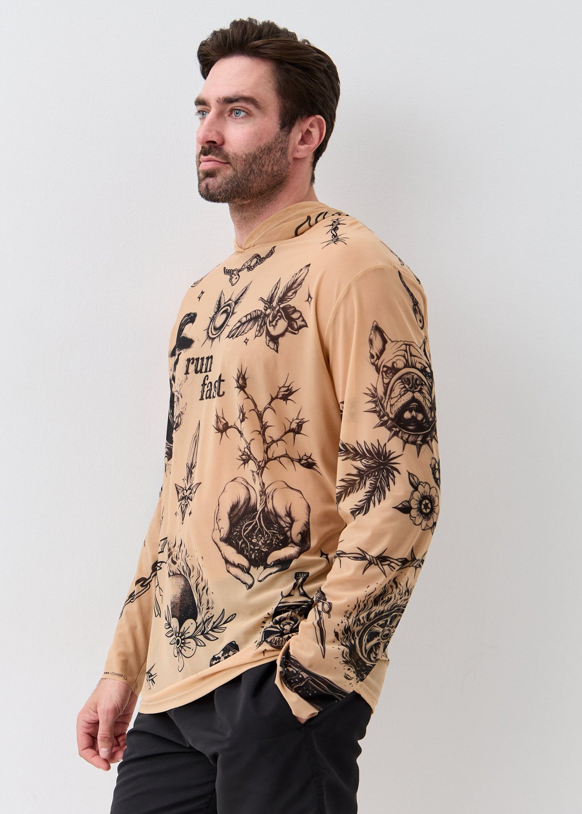 Biker Men's Mesh Rash Guard – SPF 50 Long Sleeve Swim Shirt - BRIKOLY