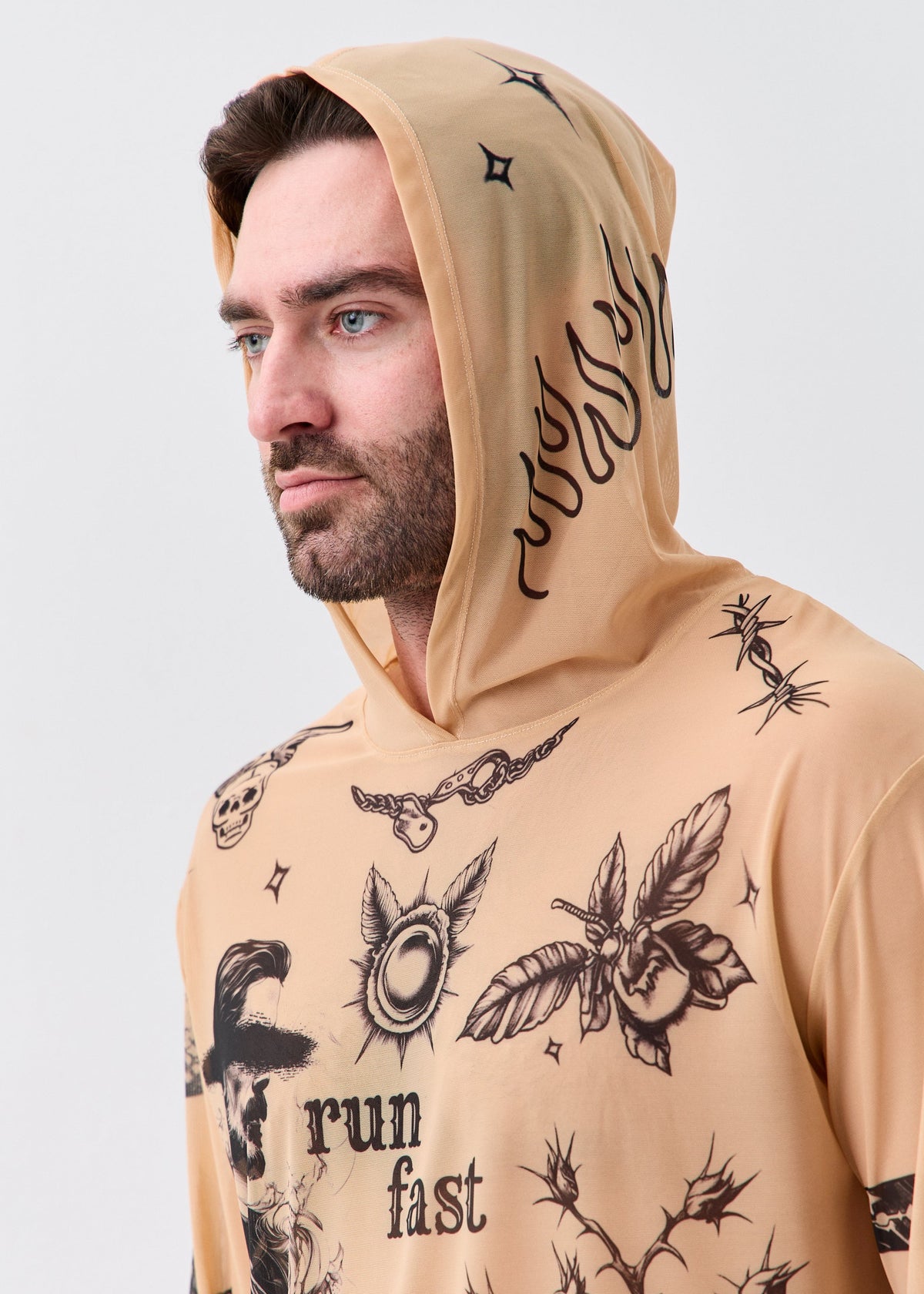 Biker Men's Mesh Rash Guard – SPF 50 Long Sleeve Swim Shirt - BRIKOLY