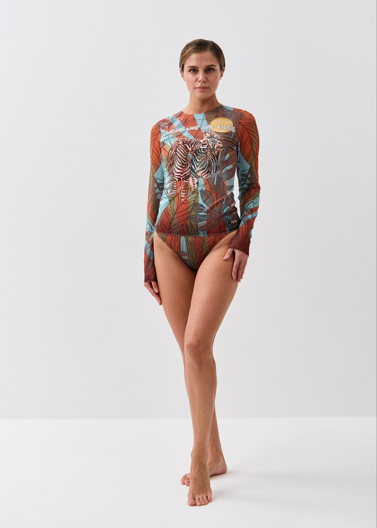 Zebra Mesh Swimsuit SPF50 – Long Sleeve Bikini Set for Safe Tan (на проверку) - BRIKOLY