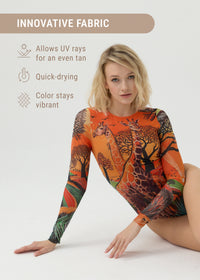 Giraffe Tattoo Swimsuit with SPF 50 Protection – Stylish Swimwear for Women - BRIKOLY