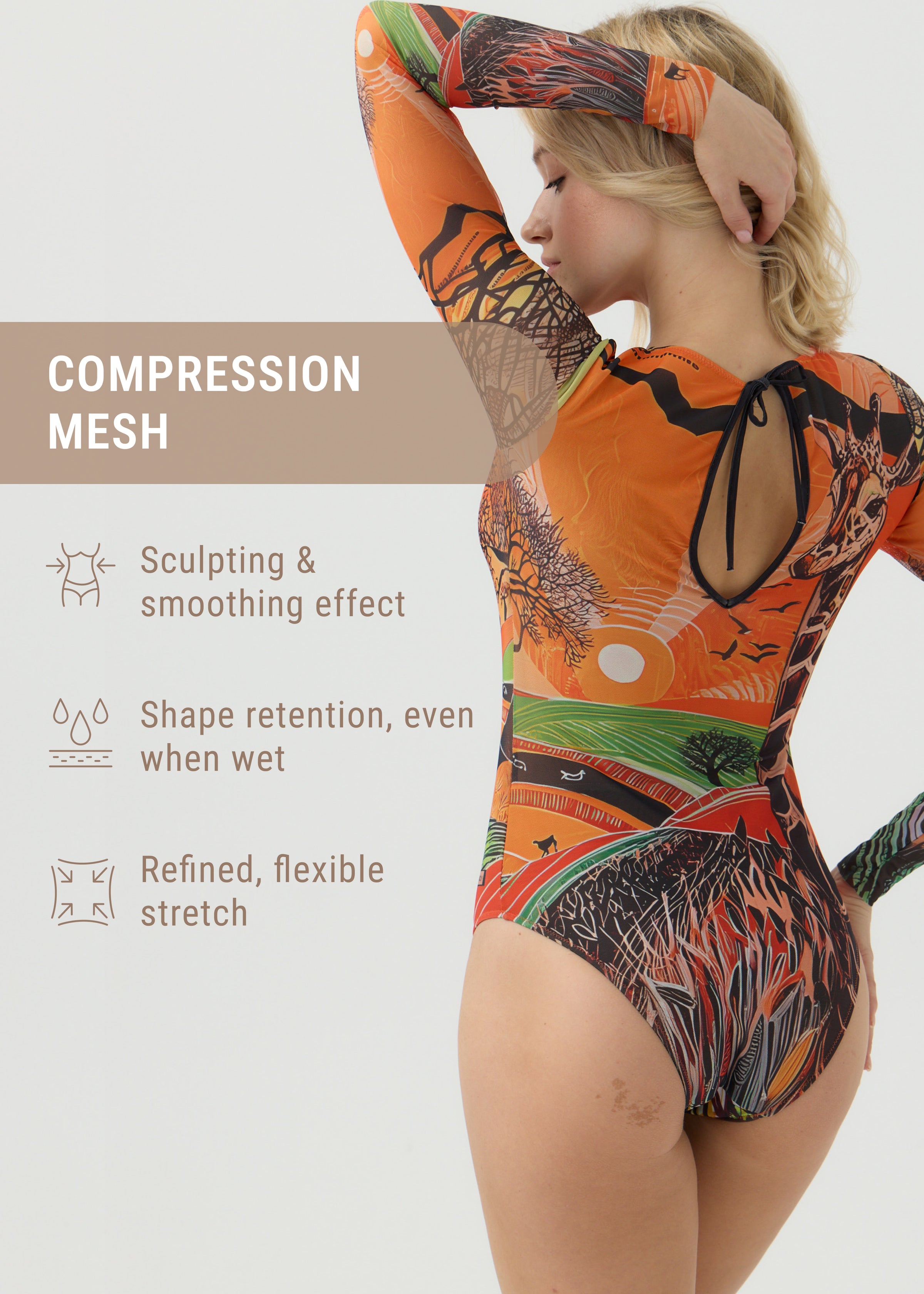 Giraffe Tattoo Swimsuit with SPF 50 Protection – Stylish Swimwear for Women - BRIKOLY