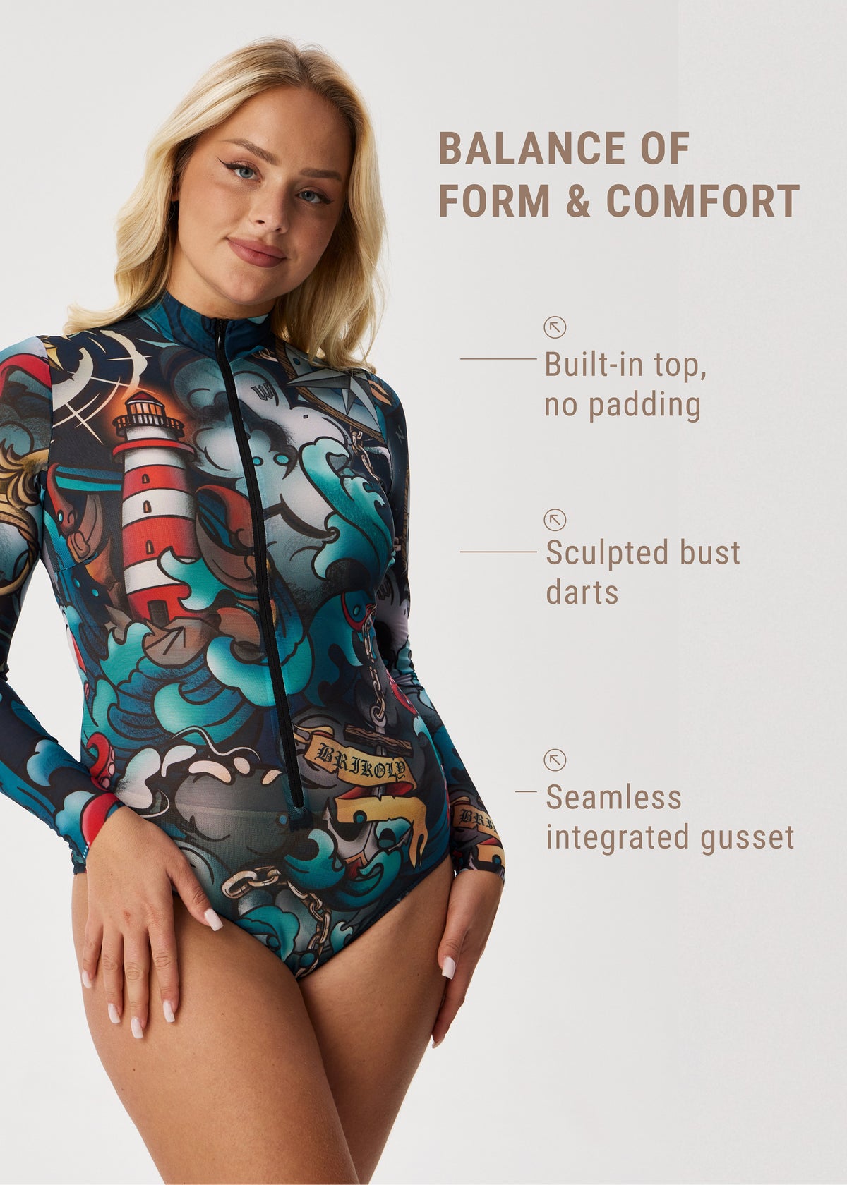 Octopus Smart Mesh Rashguard Swimsuit - No Tan Lines, UV Protection - BRIKOLY