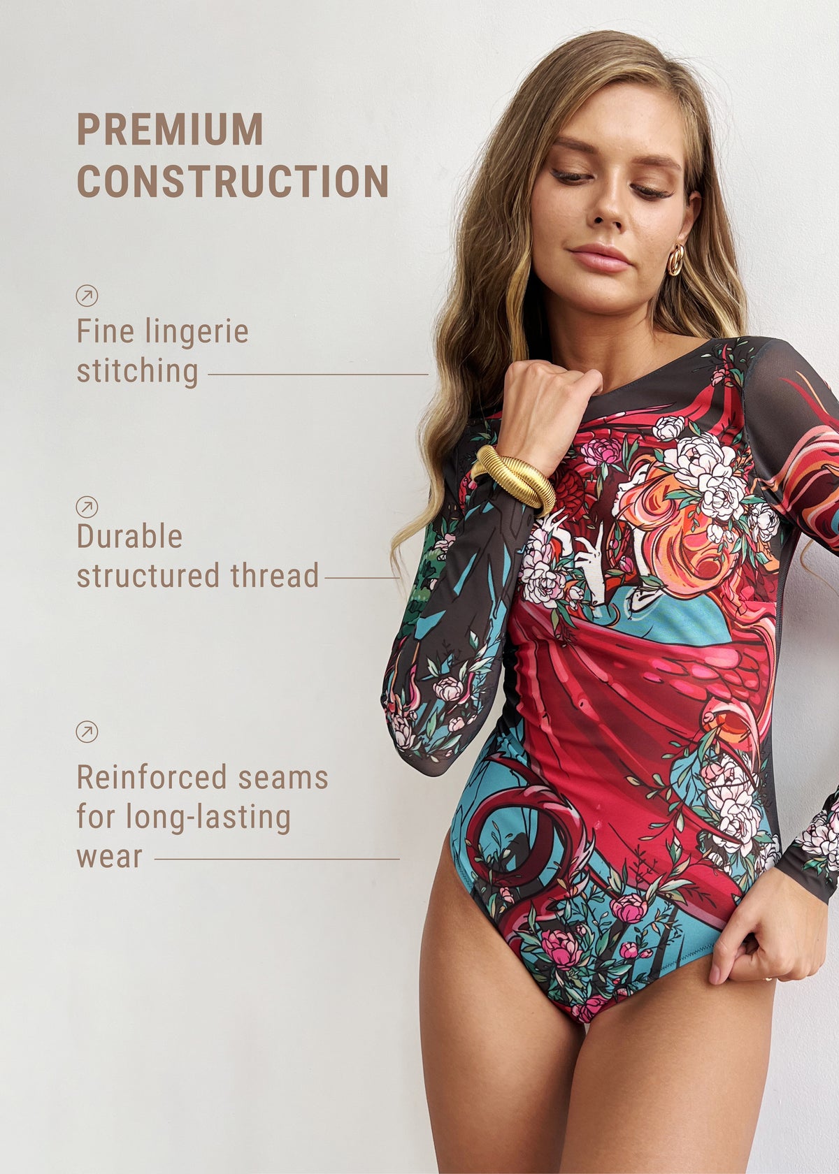 Dragon Tattoo Swimsuit with SPF 50 – Stylish Swimwear for Women