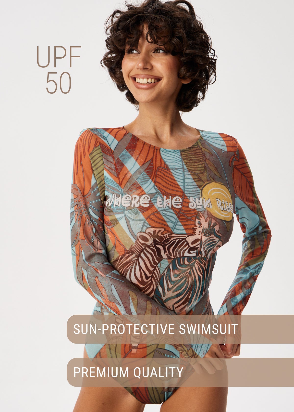 Zebra Tattoo Swimsuit with SPF 50 – Stylish Swimwear for Women - BRIKOLY