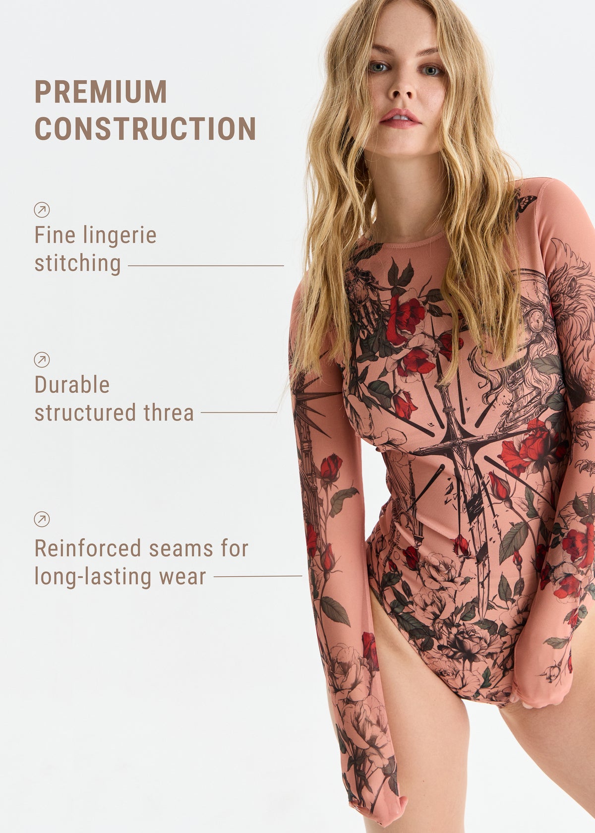 Medieval Tattoo Swimsuit with SPF 50 – Stylish Swimwear for Women - BRIKOLY