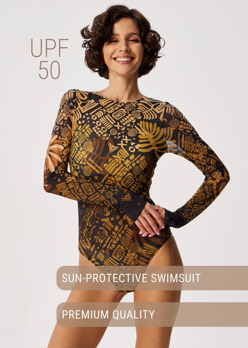 Maya Tattoo Swimsuit with SPF 50 – Stylish Swimwear for Women - BRIKOLY