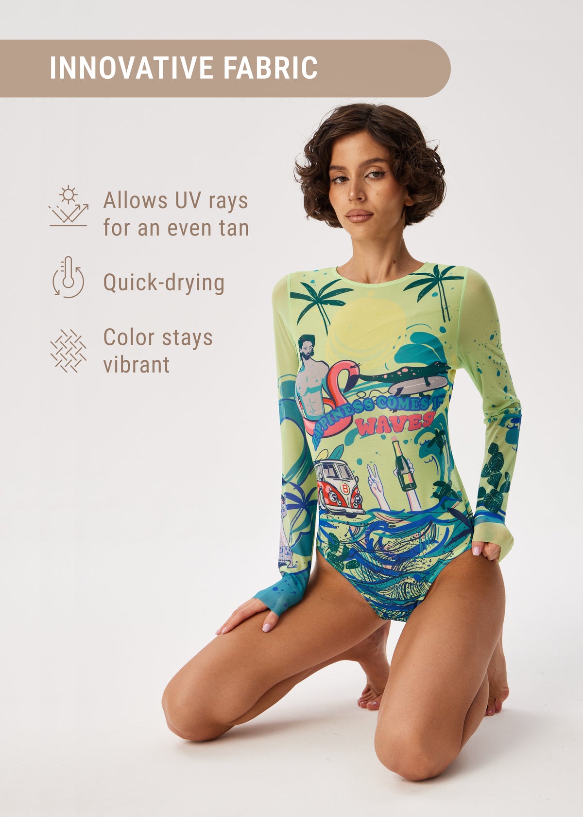 Surf Tattoo Swimsuit with SPF 50 – Stylish Swimwear for Women - BRIKOLY