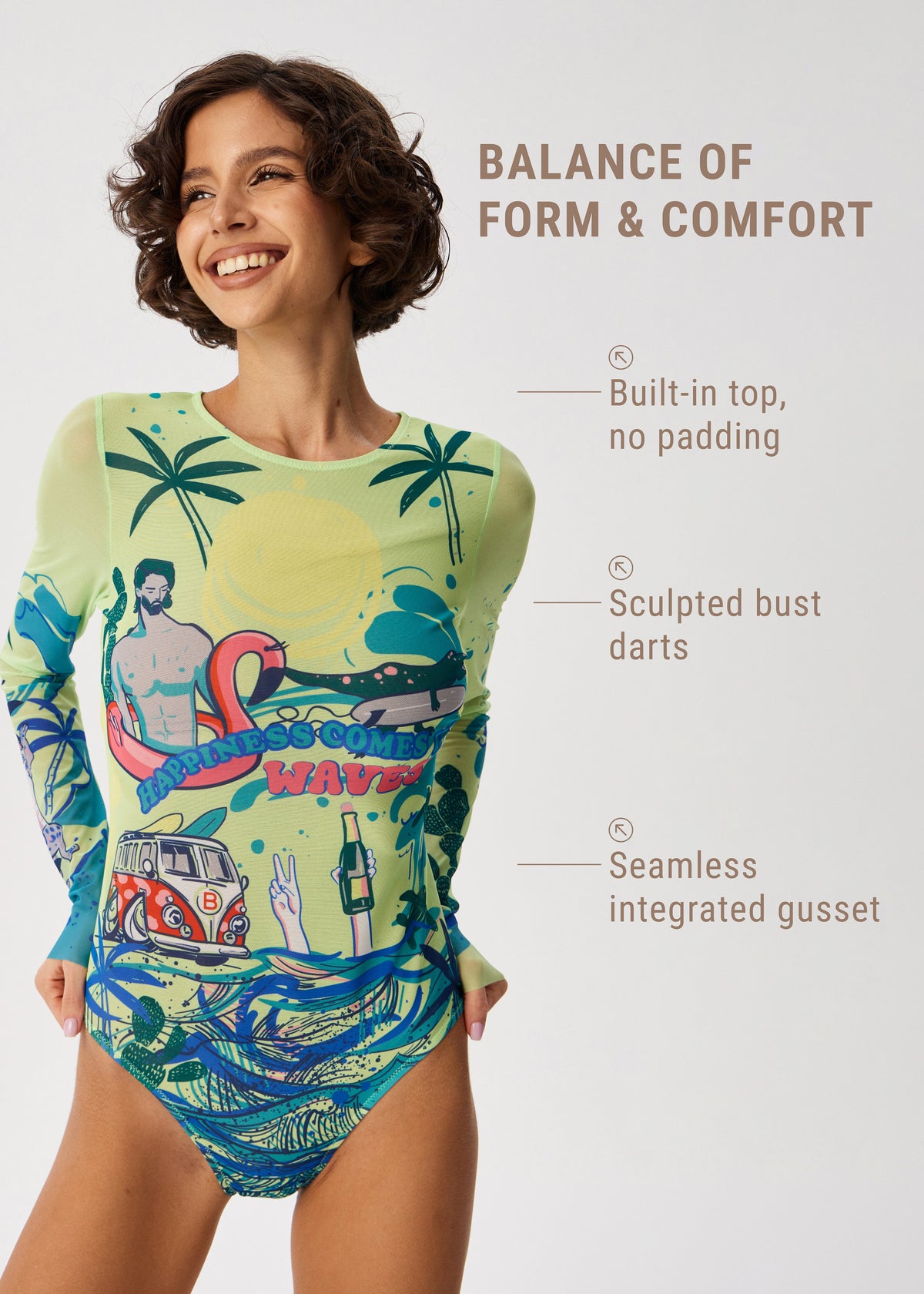 Surf Tattoo Swimsuit with SPF 50 – Stylish Swimwear for Women - BRIKOLY