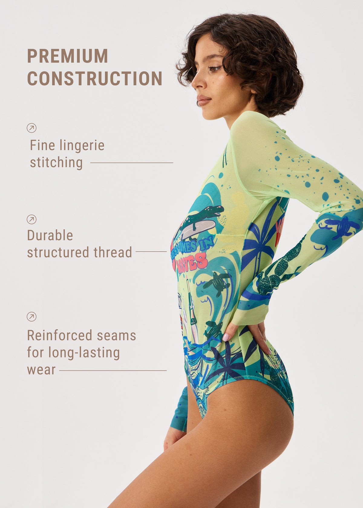 Surf Tattoo Swimsuit with SPF 50 – Stylish Swimwear for Women - BRIKOLY