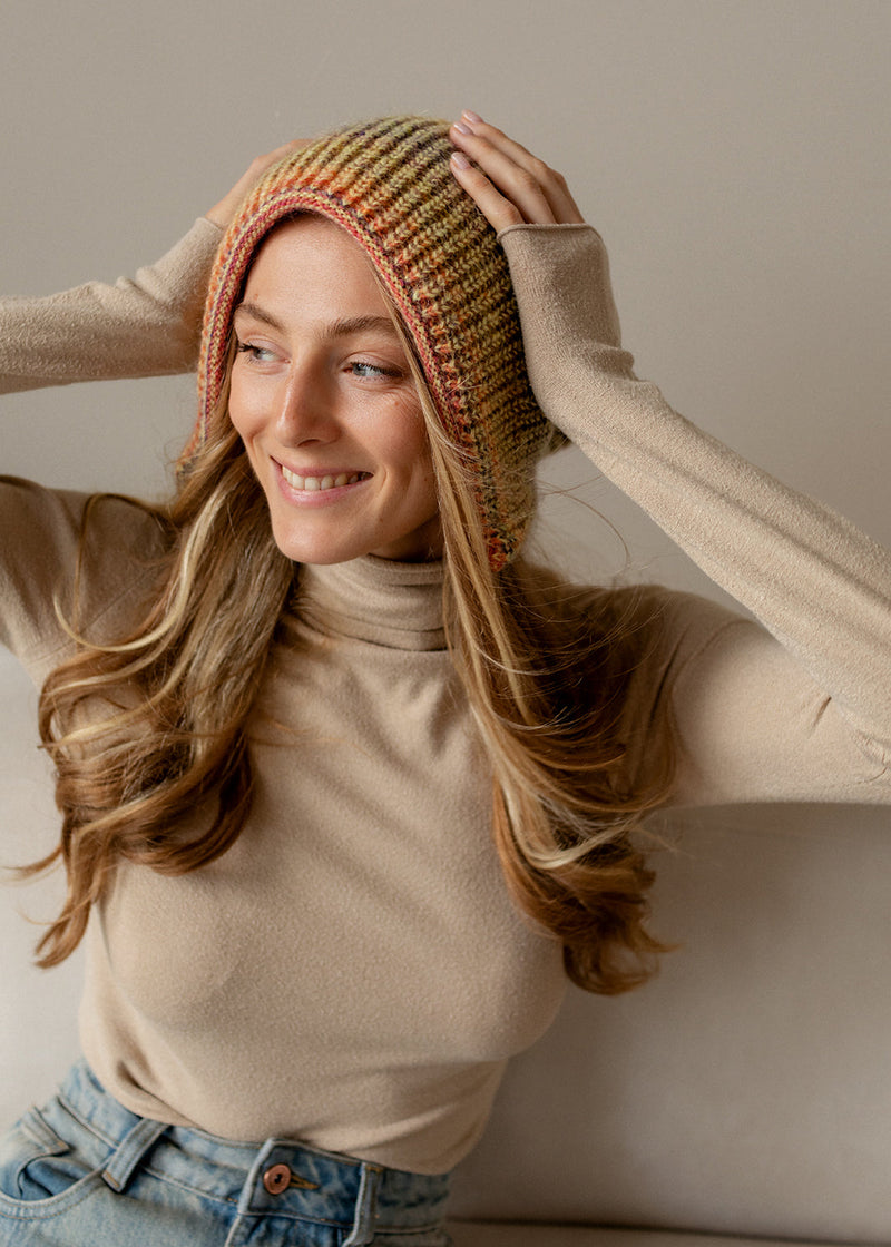 Reversible Wool Beanie Rainbow Lisse - Double-Sided Warm Hat