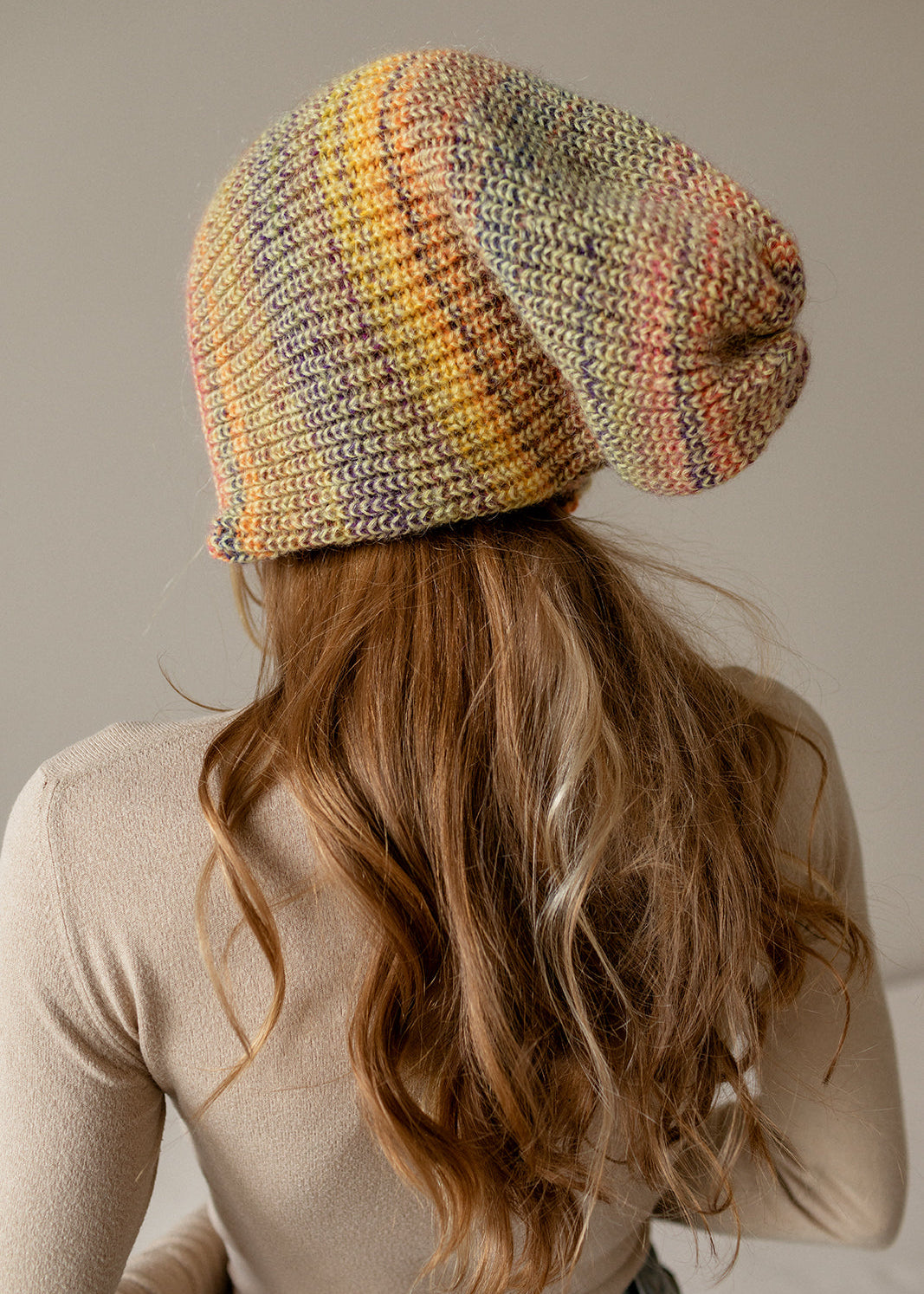 Reversible Wool Beanie Rainbow Lisse - Double-Sided Warm Hat