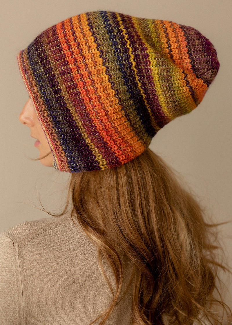 Reversible Wool Beanie Rainbow Lisse - Double-Sided Warm Hat