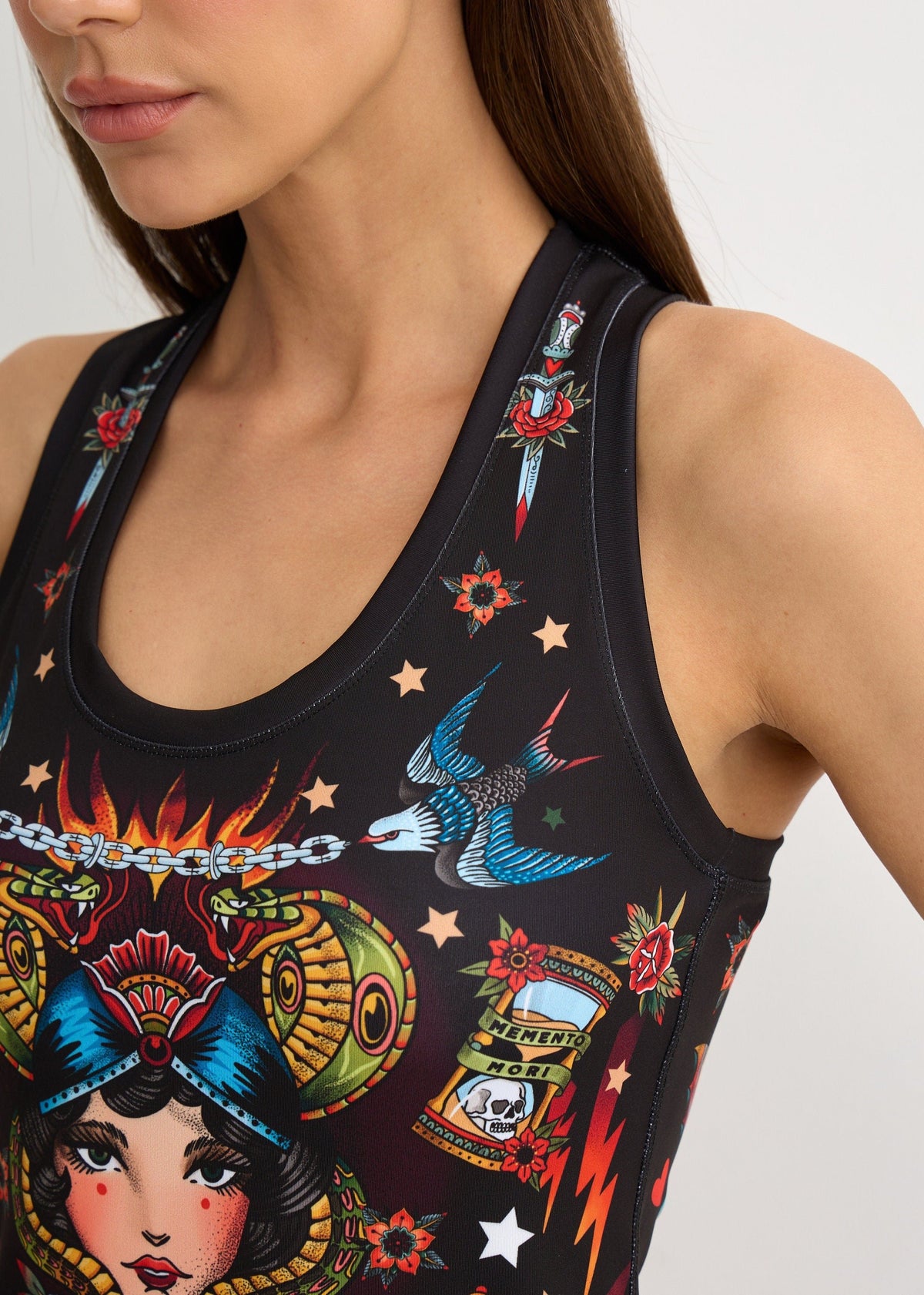 Old-School Print Tank Top for Women – Yoga, Fitness & Street Style - BRIKOLY