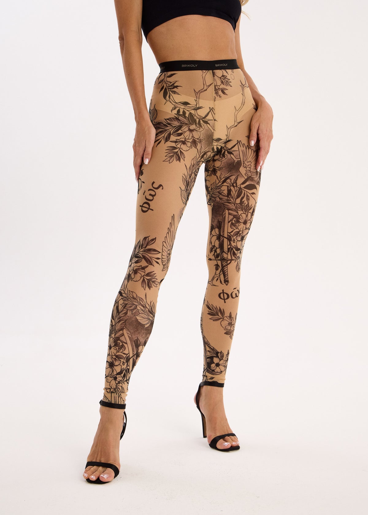Antik Sheer Mesh Tattoo Effect Leggings for Women