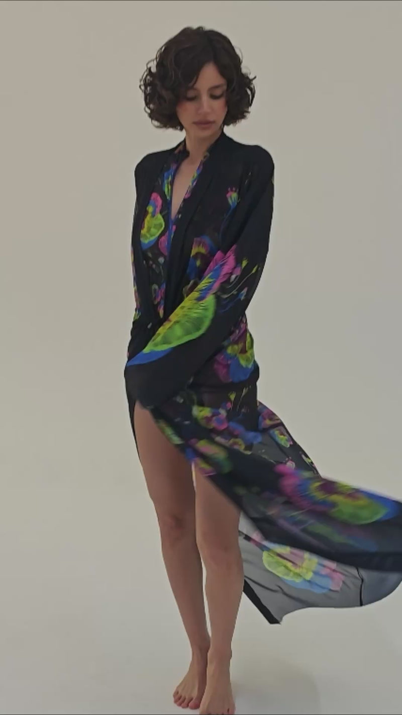 Violet Sheer Maxi Beach Cover-Up – Elegance Meets Effortless Style