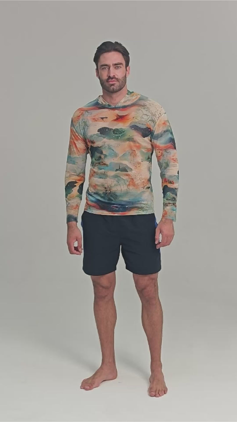 El Mar Men's Mesh Rash Guard – SPF 50 Long Sleeve Swim Shirt